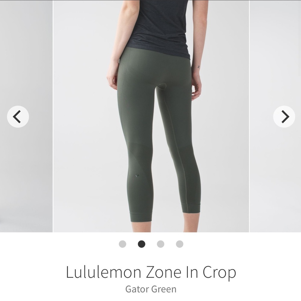 Lululemon Gator Green High-Wasted Zone in Crop